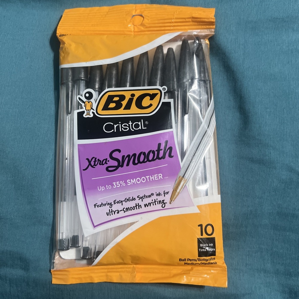 2015 BIC Cristal Xtra Smooth Ballpoint Pen-Medium Point (1.0mm)-10ct‎ Black Ink